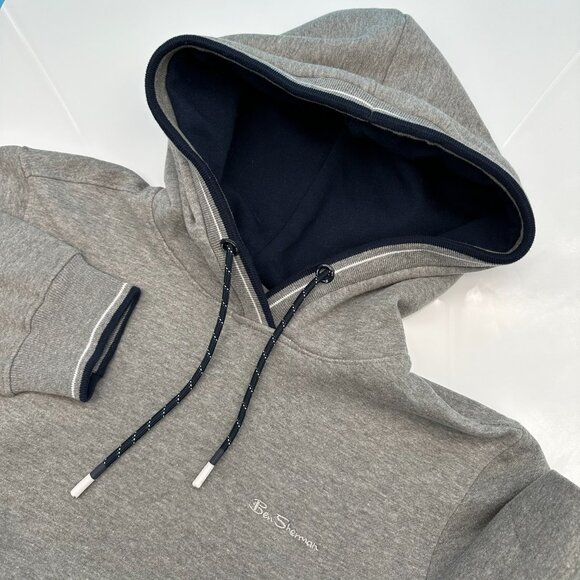 Ben Sherman Men's Mod Fleece Logo Cotton Fleece Hoodie Sweatshirt, Size‎ L, Gray - Picture 1 of 11